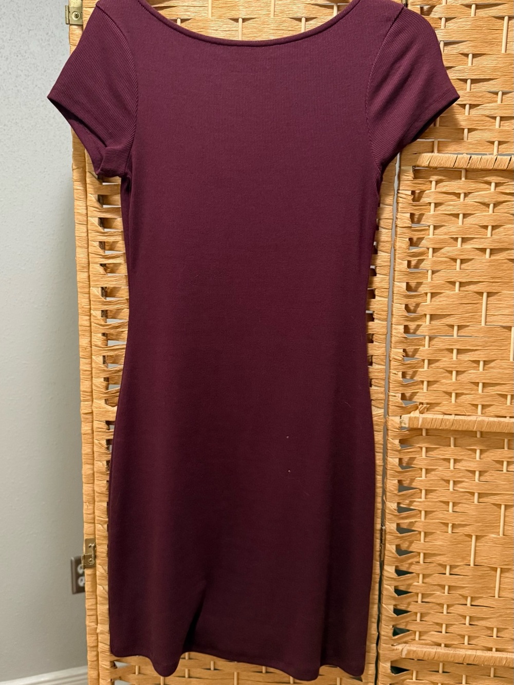 Boden Low-Back Rib Jersey Mini Dress, Dark Burgundy